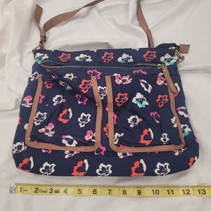 Floral/Navy Blue Crossbody Purse